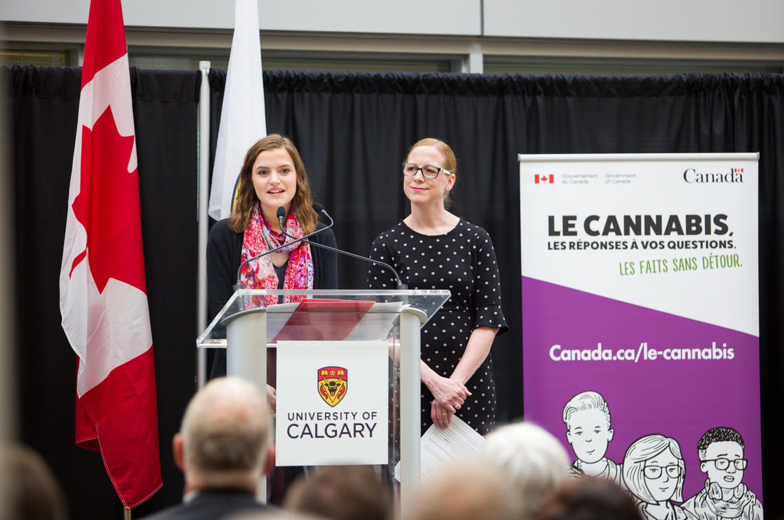 Samantha Baglot, left, University of Calgary graduate student and neuroscience researcher, with Rebecca Haines-Saah, assistant professor at the Cumming School of Medicine.  