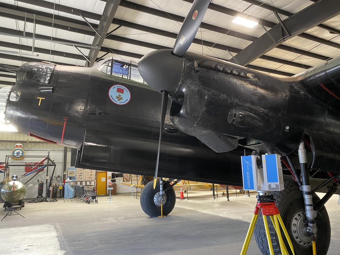 WWII bomber plane in hanger