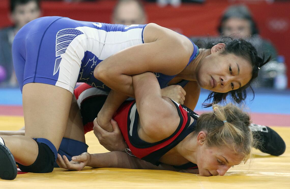 Carol Huynh at a female wrestling competition