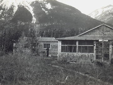 General view of summer residences at Waterton Park, where Blood School summers. The General Synod Archives, Anglican Church of Canada.  P75-103-S7-48