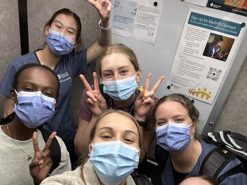 Nursing students with masks