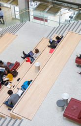 Students use a quiet space at the University of Calgary to catch up on their studies. 