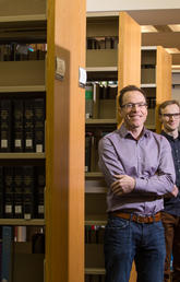 Faculty of Law Associate Professor Shaun Fluker is the founder of the Public Interest Law Clinic, which focuses on environmental law. He is joined by staff lawyer and UCalgary grad Drew Yewchuk. Their initiatives include work to help protect the Westslope cutthroat trout in Alberta, and UNESCO World Heritage site Wood Buffalo National Park, which could be affected by a proposed mining development. Photo by Riley Brandt, University of Calgary