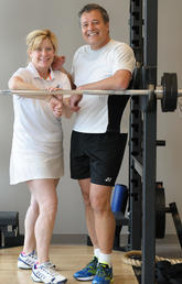 Heather and Michael Giuffre at the gym