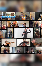 collage of musicians playing from their own homes