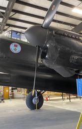 Image of WWII bomber plane in hanger