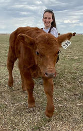 Jade Nicoll and calf