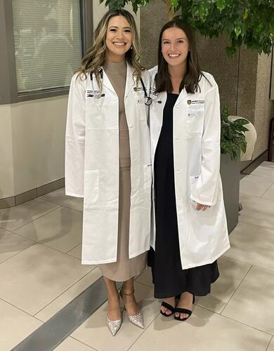 Chrissy Hansen and Blaire Hutton at White Coat Ceremony, 2023 