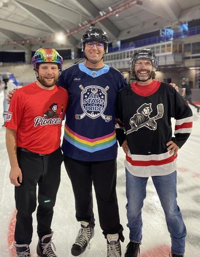 Skaters at Pride event at Oval
