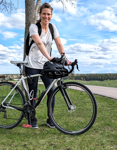 Lisa Taylor enjoying a ride on her mountain bike