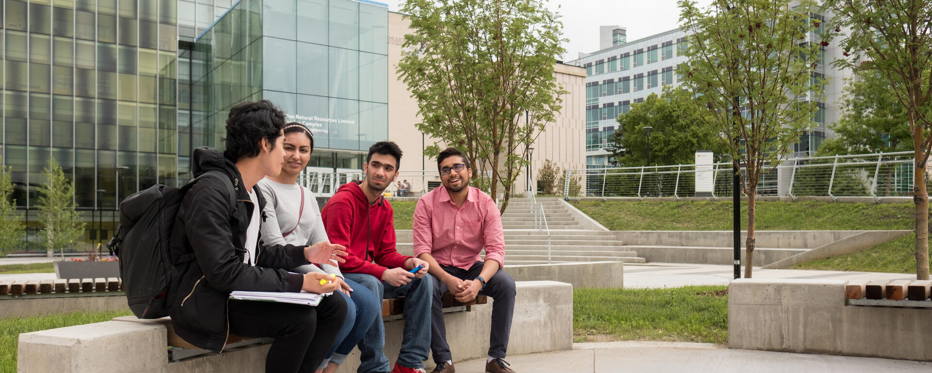 Students sitting outside