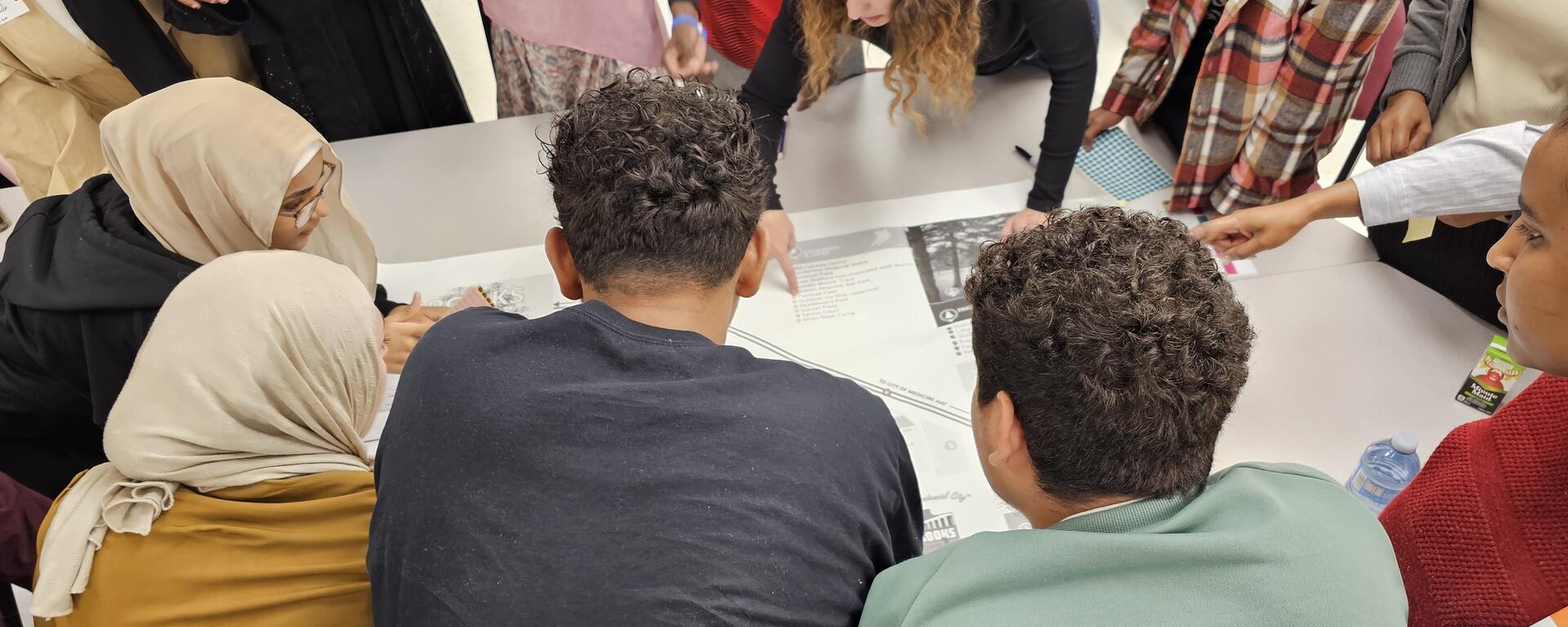 people working together on research