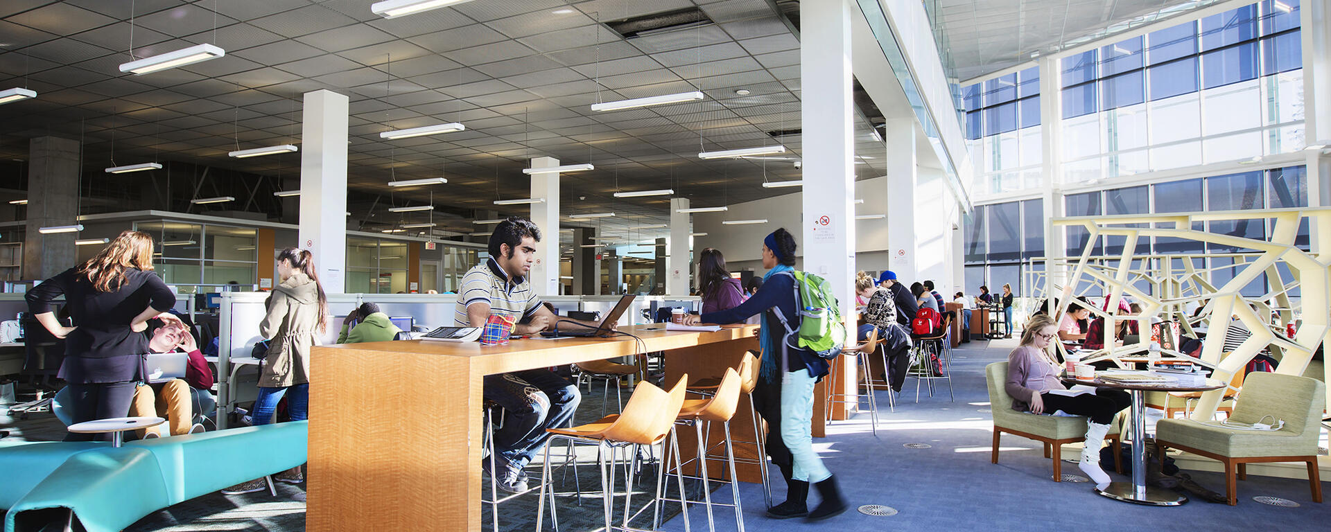 Photo of students in the Taylor Family Digital Library