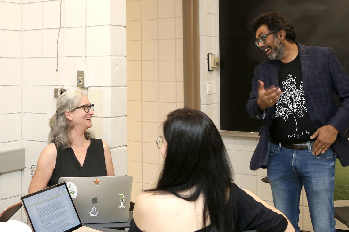 instructor talking to student