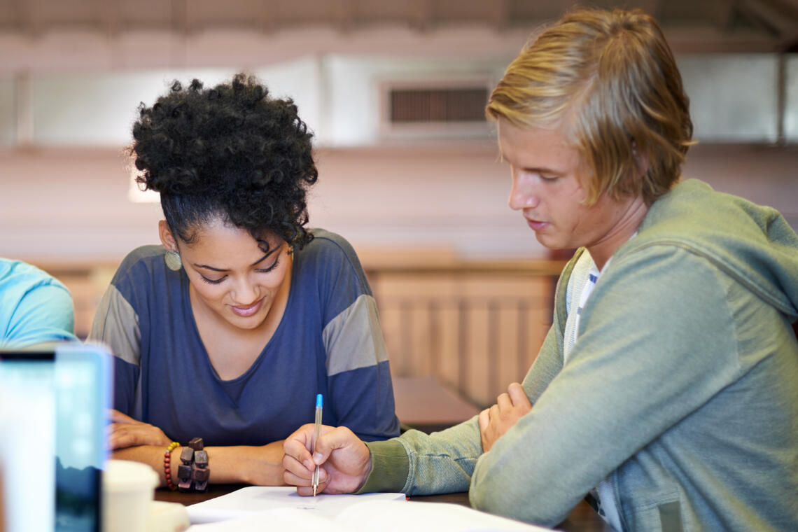 Students at table