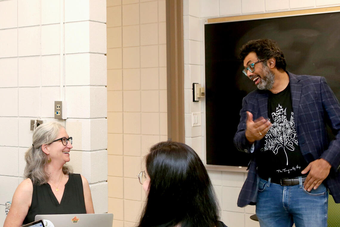 instructor talking to student