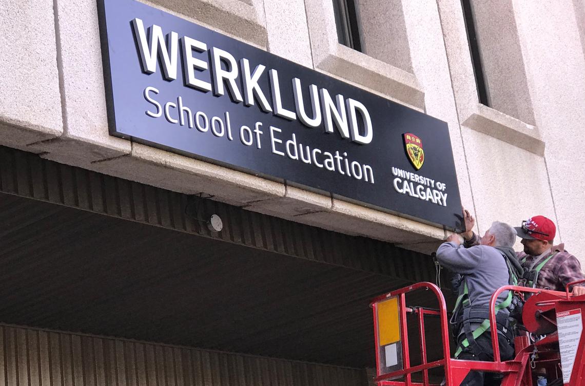 Installing the Werklund signage