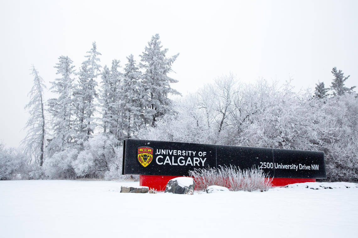 UCalgary sign in winter