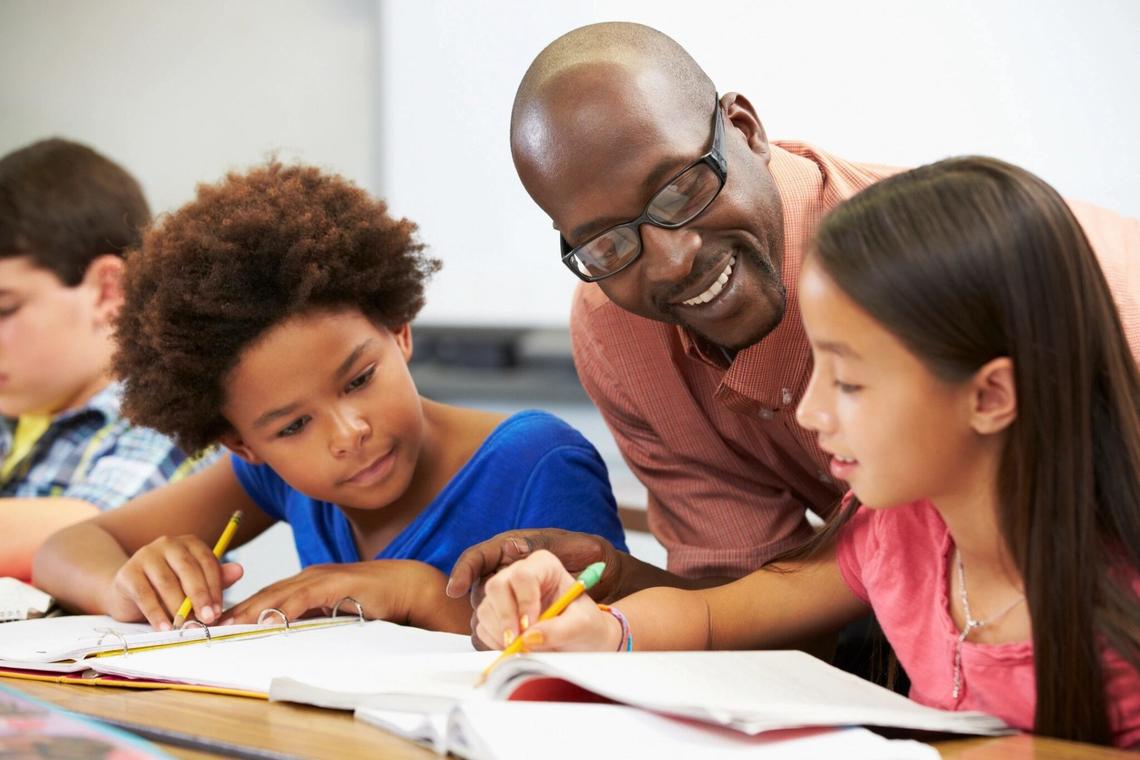 Students with teacher