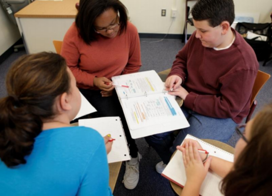 Four researchers are studying together at the UConn Rudd Center for Food Policy and Health