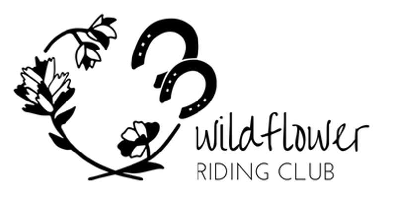 Black and white Wildflower Riding logo
