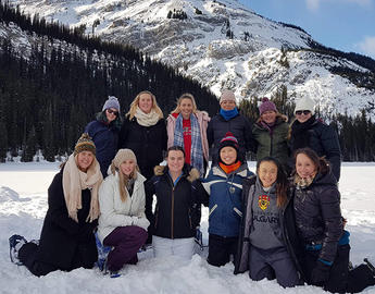 Murdoch University TAB students in the snow in Kananaskis